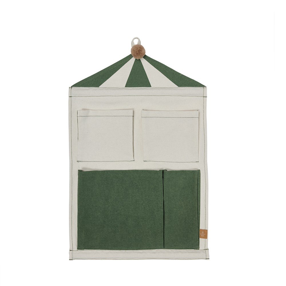 Zielony/kremowy tekstylny organizer wiszący 40x1x60 cm Circus – OYOY Mini