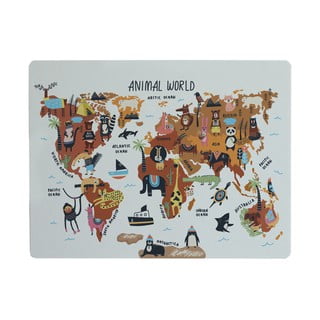 Mata stołowa Really Nice Things Animals Worldmap, 55 x 35 cm