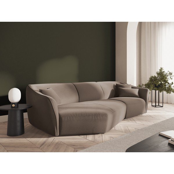 Brązowy aksamitny narożnik Tokyo – Cosmopolitan Design-image-1