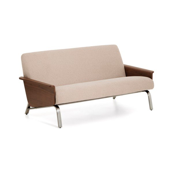 Jasnobrązowa sofa z tkaniny szenilowej 165 cm Amsen – Kave Home-image-2