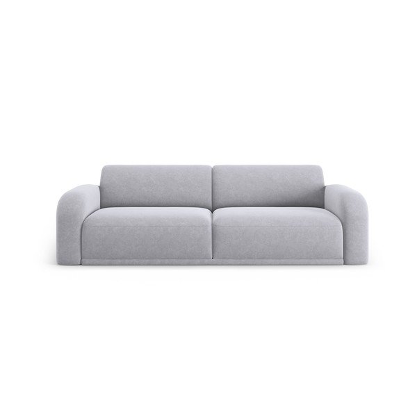Jasnoszara aksamitna sofa 242 cm Erin – Micadoni Home