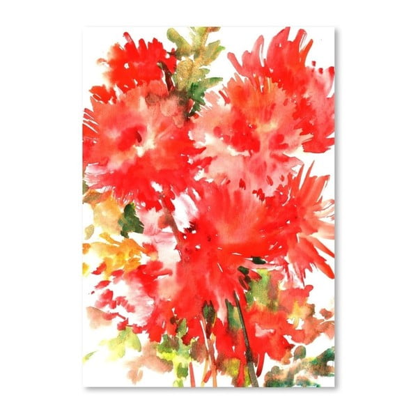 Plakat Red Dahlias (projekt Surena Nersisyana), 30x21 cm