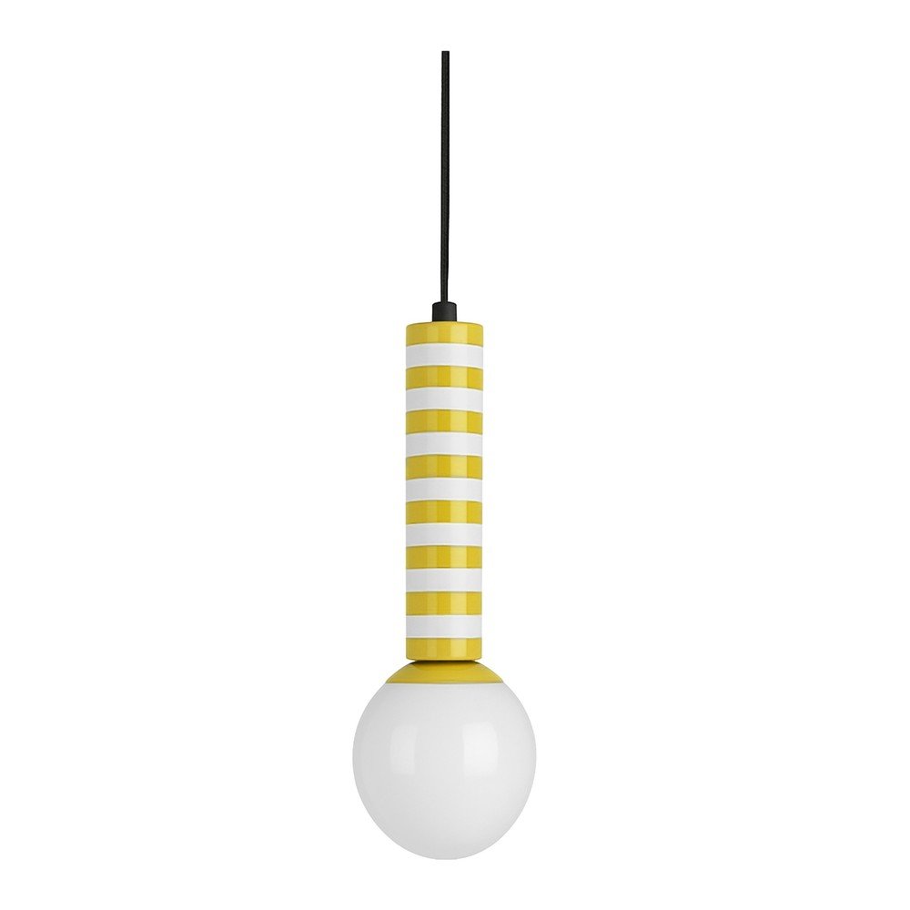 Żółta metalowa lampa wisząca ø 12 cm Rayado Retro – Leitmotiv