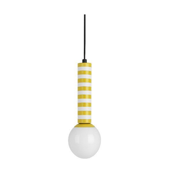 Żółta metalowa lampa wisząca ø 12 cm Rayado Retro – Leitmotiv
