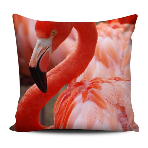 Czerwono-biała poduszka Home de Bleu Flamingo, 43x43 cm