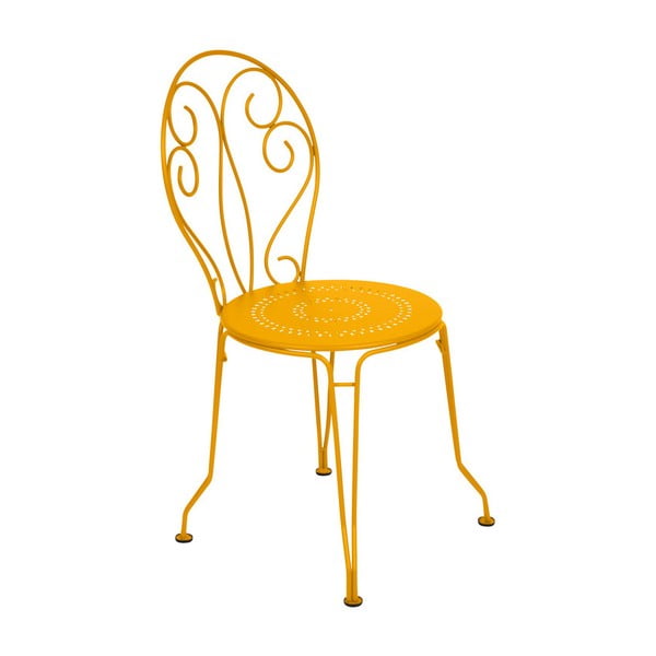 Żółte krzesło metalowe Fermob Montmartre