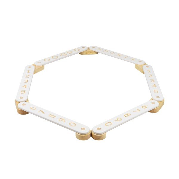 Biały tor sensoryczny z litego drewna sosnowego 10x408x5 cm Montessori – Meowbaby