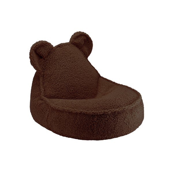Ciemnobrązowy dziecięcy worek do siedzenia z materiału bouclé Warm Hazel – Wigiwama