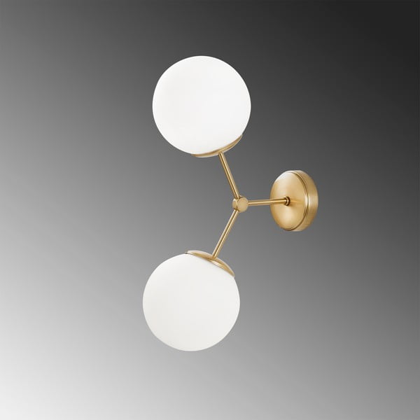 Biały kinkiet z detalem w kolorze złota Opviq lights Damar-image-3