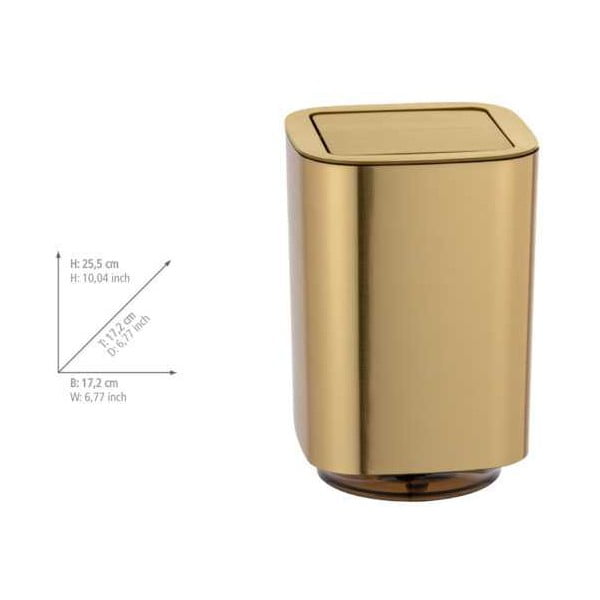 Łazienkowy kosz na śmieci w kolorze złota Wenko Auron-image-2