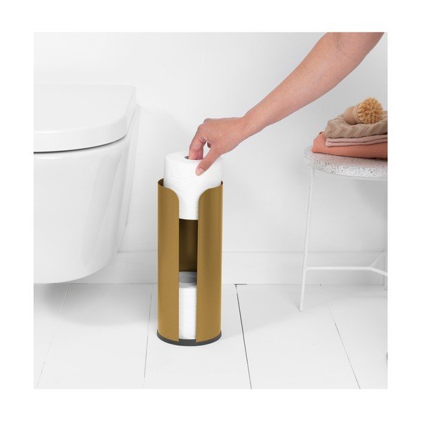 Stalowy stojak na papier toaletowy w kolorze złota ReNew – Brabantia-image-2