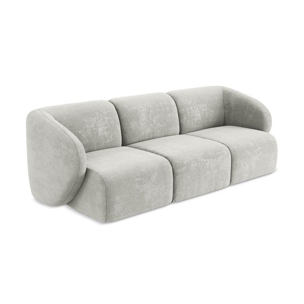 Jasnoszara sofa z tkaniny szenilowej 244 cm Lani – Makamii-image-2