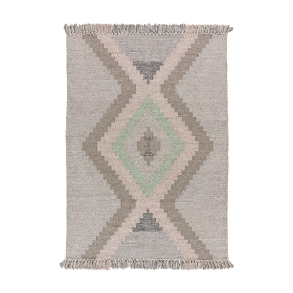 Beżowy dywan tkany ręcznie z bawełny z recyklingu odpowiedni do prania 120x170 cm Chandia – Universal