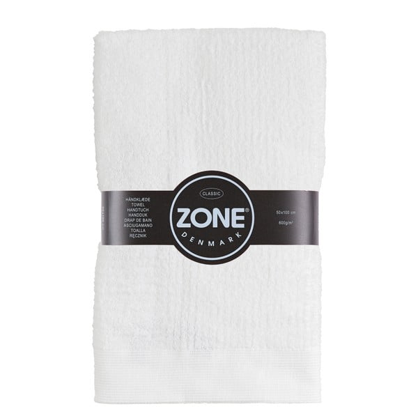 Biały ręcznik Zone Classic, 50x100 cm