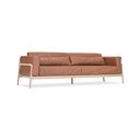 Karmelowa sofa z bawolej skóry z konstrukcją z litego drewna dębowego Gazzda Fawn, 240 cm