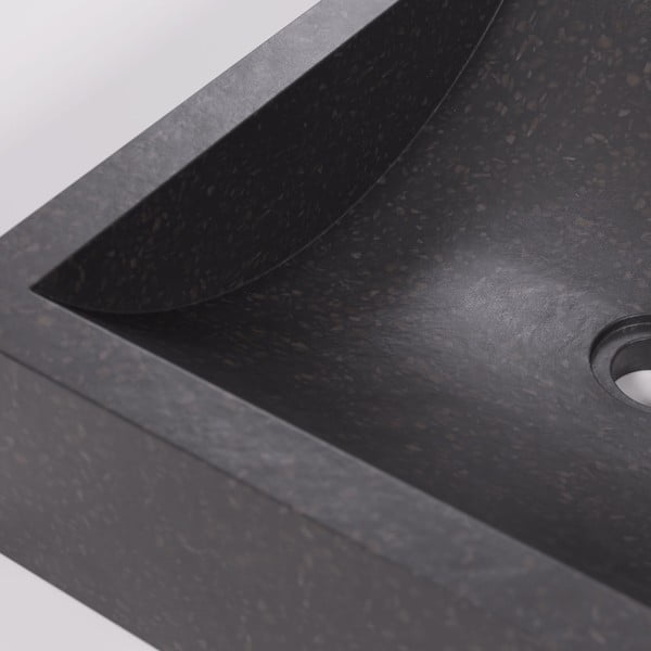 Czarna umywalka z lastriko Kave Home Sunday, 40x45 cm-image-2