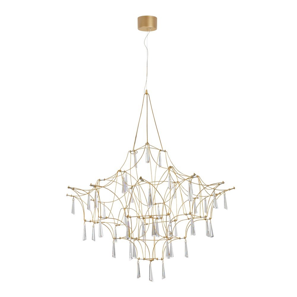 Metalowa lampa wisząca LED w kolorze złota ø 80 cm Goro – Nova Luce