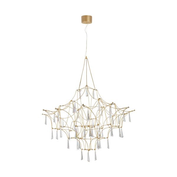 Metalowa lampa wisząca LED w kolorze złota ø 80 cm Goro – Nova Luce