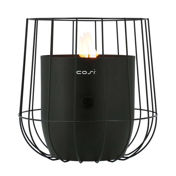 Czarna lampa gazowa Cosi Basket, wys. 31 cm