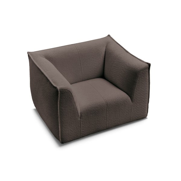 Brązowy fotel z materiału bouclé Giorgia – Bobochic Paris-image-4