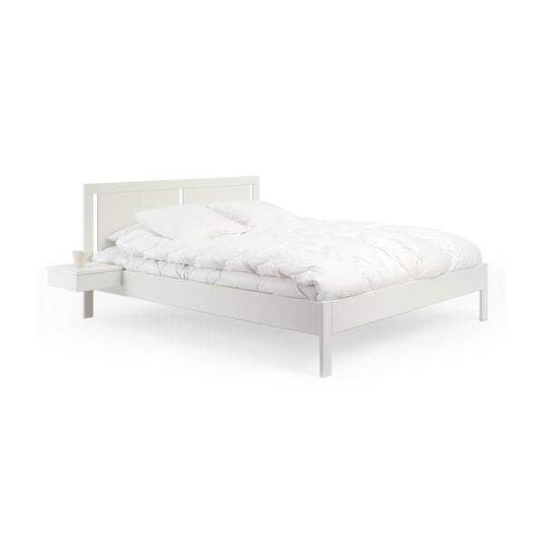 Białe łóżko wykonane ręcznie z litej brzozy Kiteen Koli, 180x200 cm