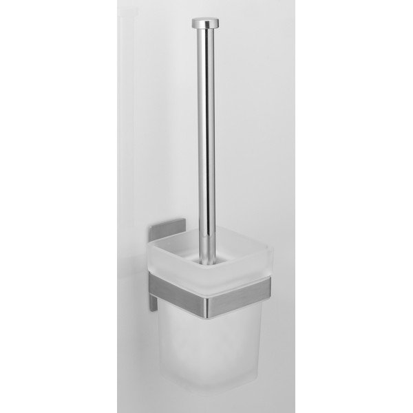 Samoprzylepna szklana szczotka do WC w kolorze matowego srebra Genova – Wenko-image-3