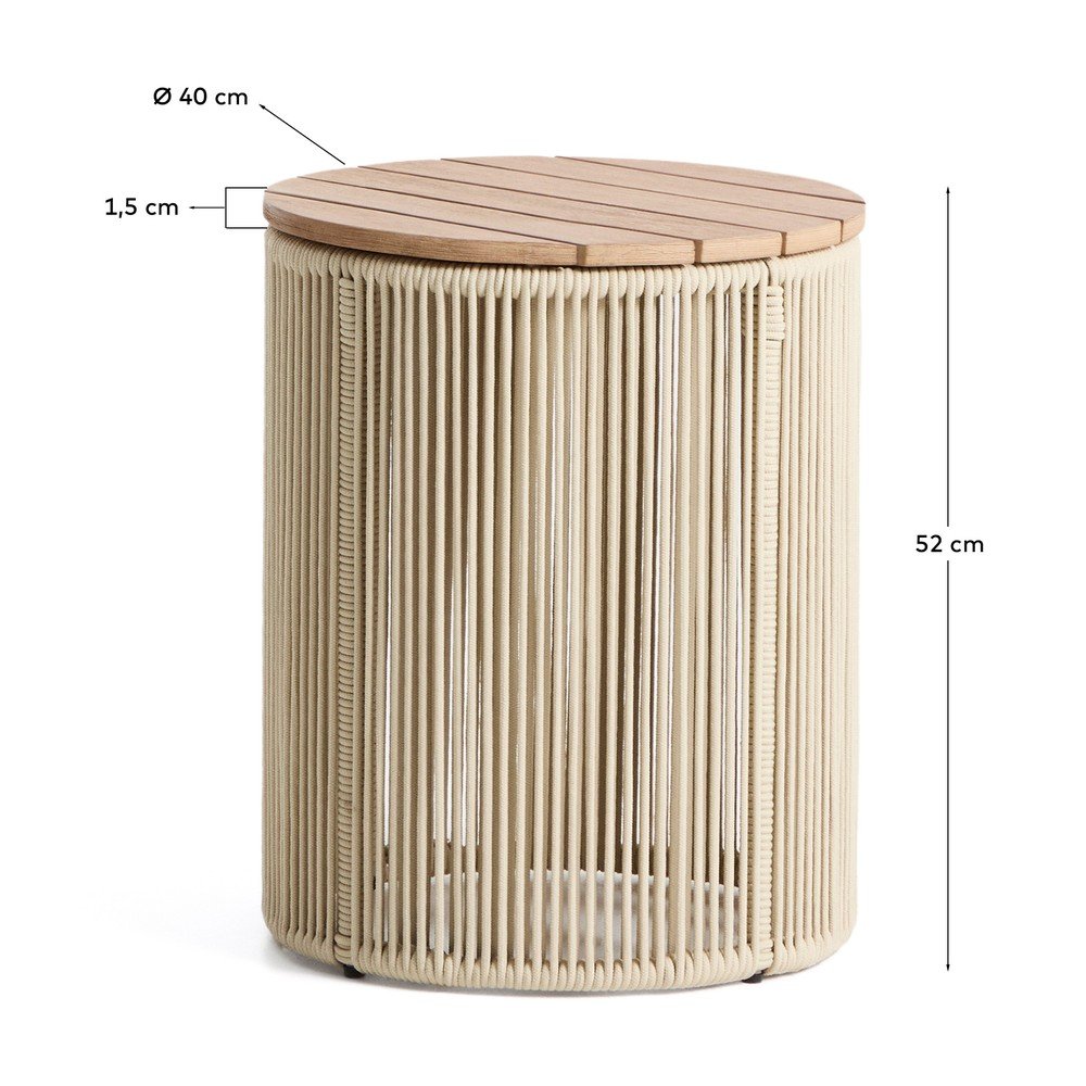Okrągły stolik ogrodowy z blatem z drewna akacjowego ø 40 cm Dandara – Kave Home (zdjęcie 7)