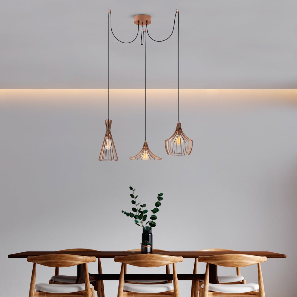 Lampa wisząca w kolorze miedzi z metalowym kloszem Mezopotamya – Opviq lights (zdjęcie 3)