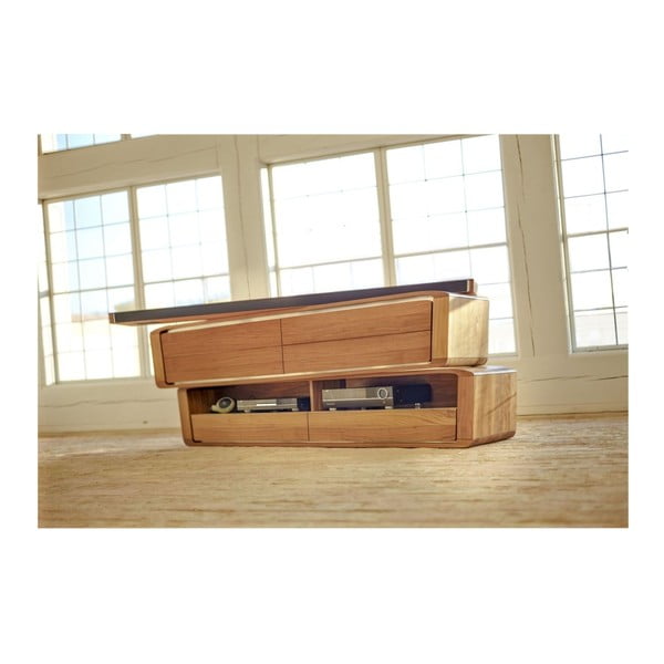 Półka ścienna pod TV z litego drewna dębowego Javorina Hang-image-3