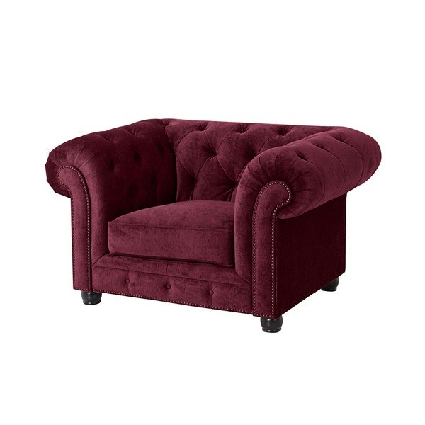 Bordowy fotel Max Winzer Orleans Velvet-image-1