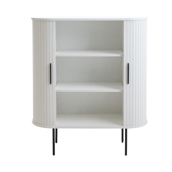 Biała szafka z drzwiami przesuwnymi 100x118x40 cm Nola – Unique Furniture-image-2