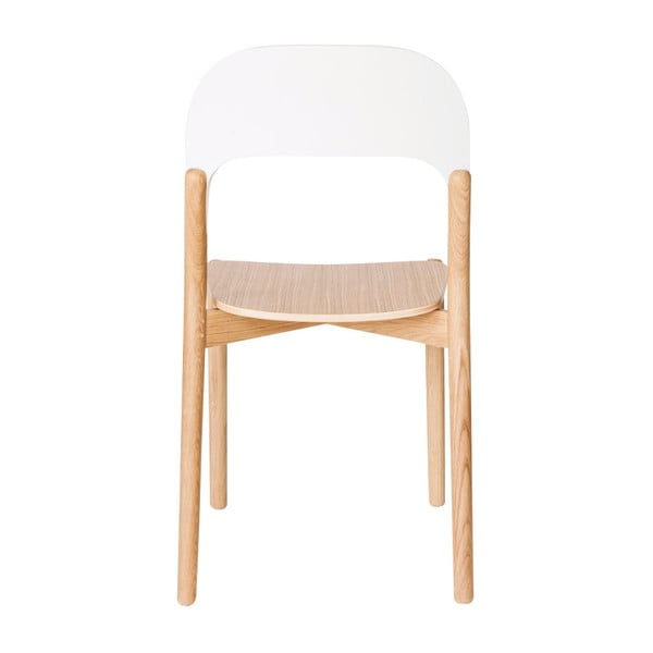 Krzesło z drewna dębowego z białym oparciem HARTÔ Paula