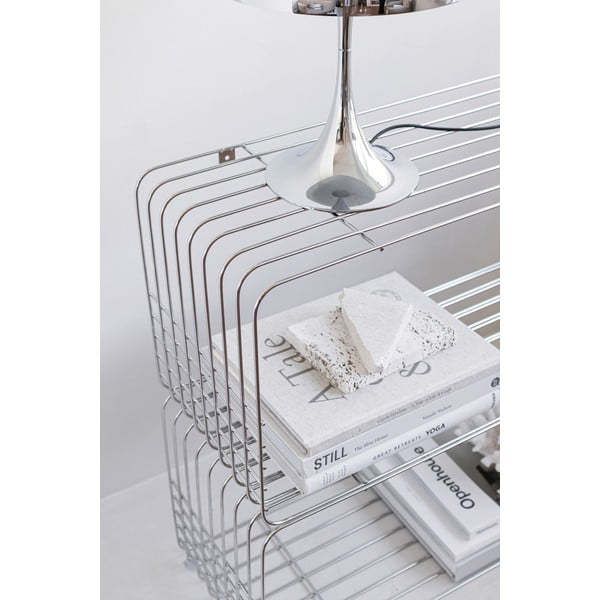 Metalowy regał ścienny w kolorze srebra z połyskiem 70x30 cm Wire – Mette Ditmer Denmark-image-3