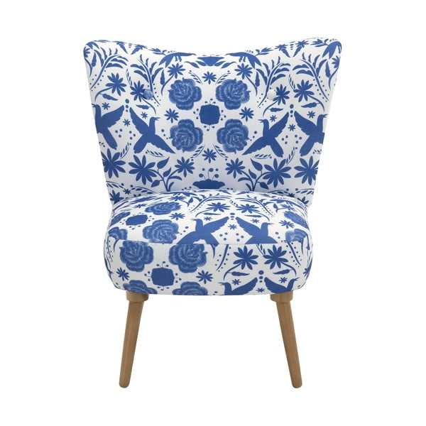 Niebiesko-biały fotel w kwiaty Max Winzer Jack-image-2
