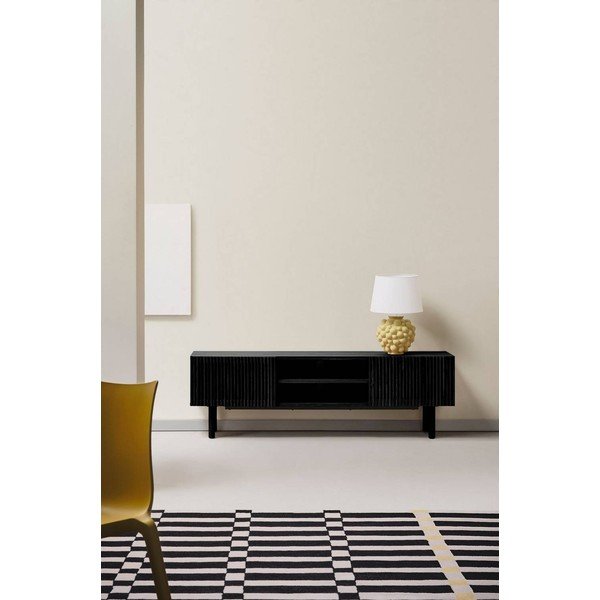 Czarna szafka pod TV w dekorze jesionu 160x50x43 cm Sion – Jotex-image-1