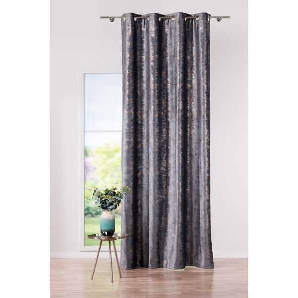 Antracytowa zasłona 140x260 cm Lhasa – Mendola Fabrics-image-1