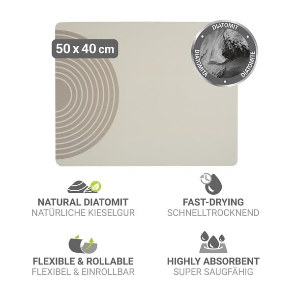 Beżowa gumowa podkładka do naczyń 50x40 cm Dima – Wenko-image-3