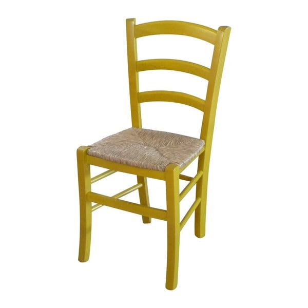 Żółte krzesło z drewna bukowego Alis