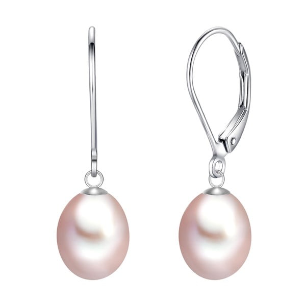 Fioletowe perłowe kolczyki z biglem angielskim Chakra Pearls