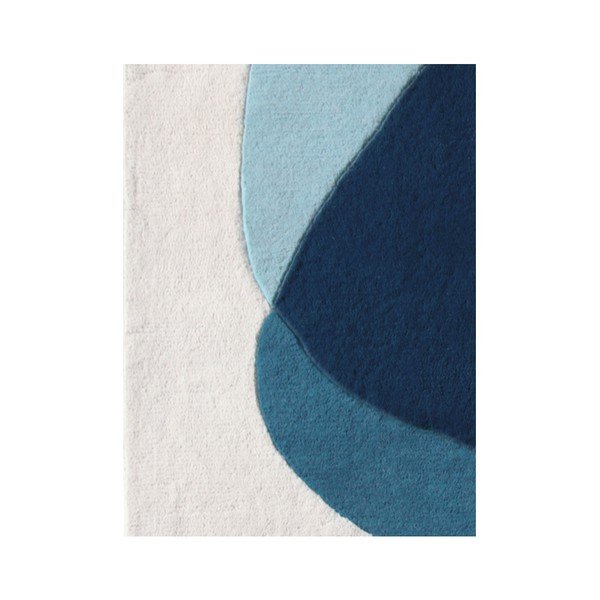 Niebiesko-szary dywan z czystej wełny HARTÔ Serge, 180x220 cm-image-1