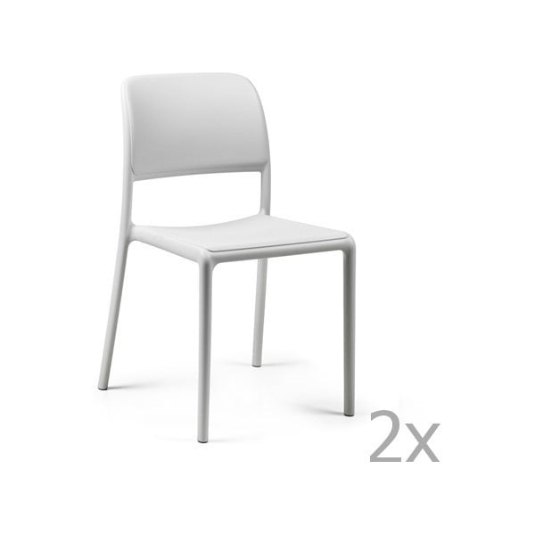 Zestaw 2 białych krzeseł ogrodowych Nardi Riva Bistrot