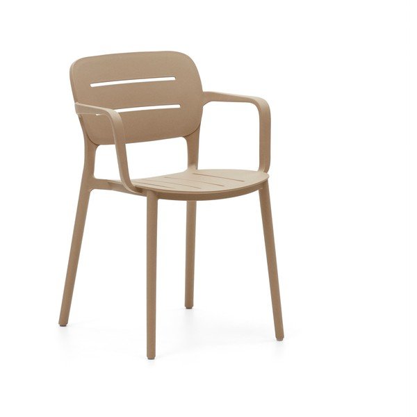 Beżowe plastikowe krzesło ogrodowe Morella – Kave Home-image-2