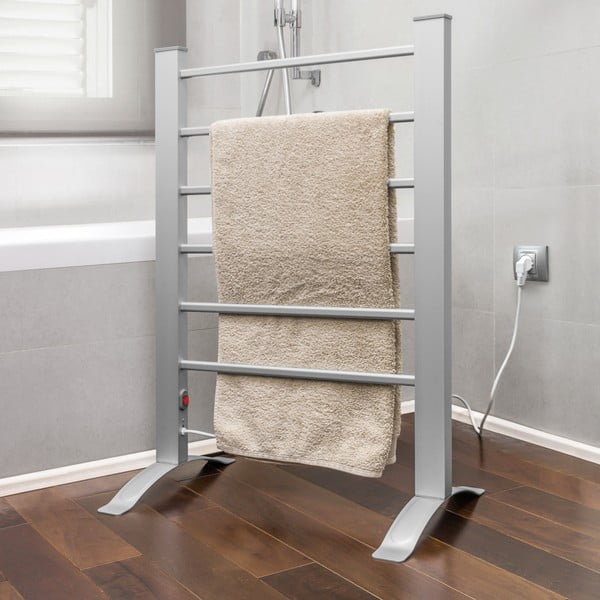Szary elektryczny wieszak na ręczniki InnovaGoods Towel Rail-image-1