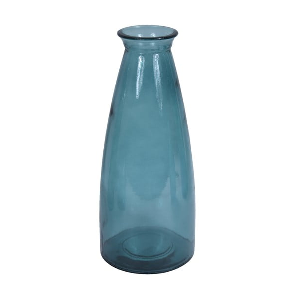 Niebieski wazon ze szkła z recyklingu Ego Dekor Florero, wys. 40 cm