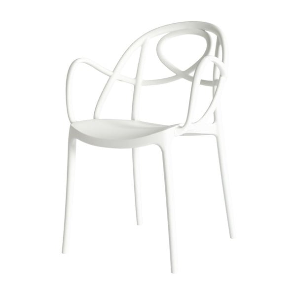 Krzesło Etoile z podłokietnikami, białe