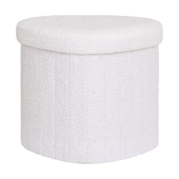 Biały puf z materiału bouclé Medford – House Nordic