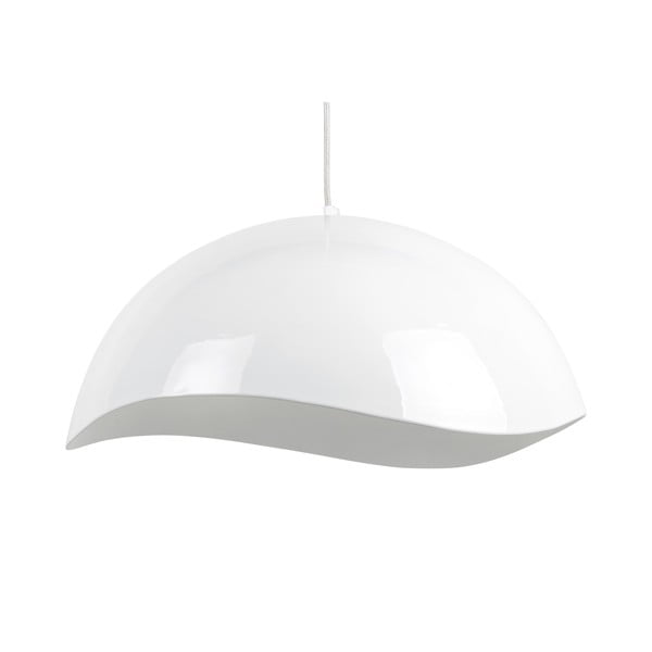 Biała lampa wisząca z metalowym kloszem ø 50 cm Waved – Leitmotiv