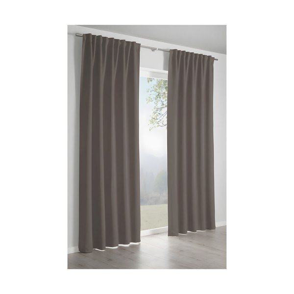 Brązowoszara zasłona 245x140 cm Dimout – Gardinia-image-1