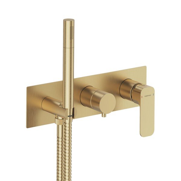 Bateria prysznicowa podtynkowa w kolorze złota (3 otwory) Spy – Sapho-image-2