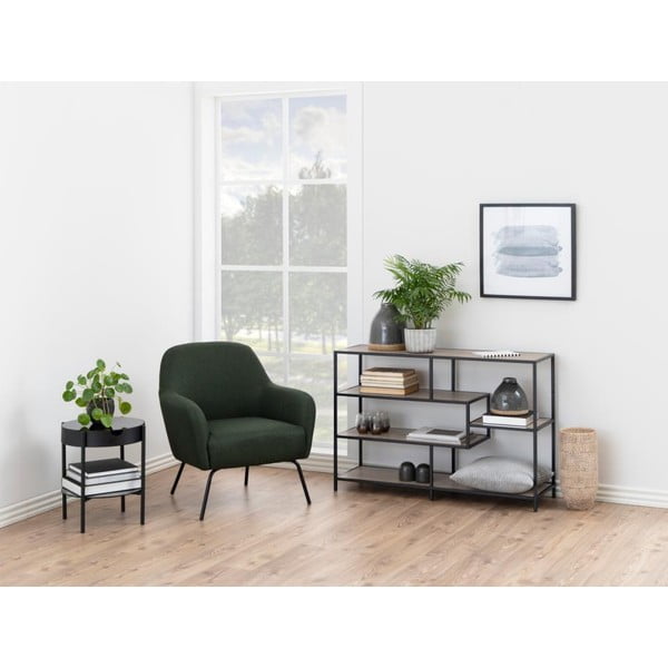 Czarno-naturalny regał w dekorze dębu 114x78 cm Seaford – Actona-image-1